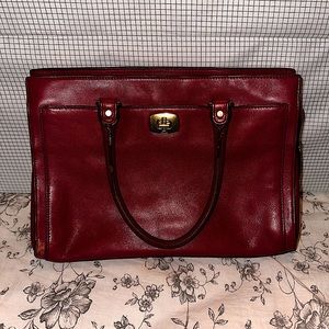 Berry pink coach satchel tote